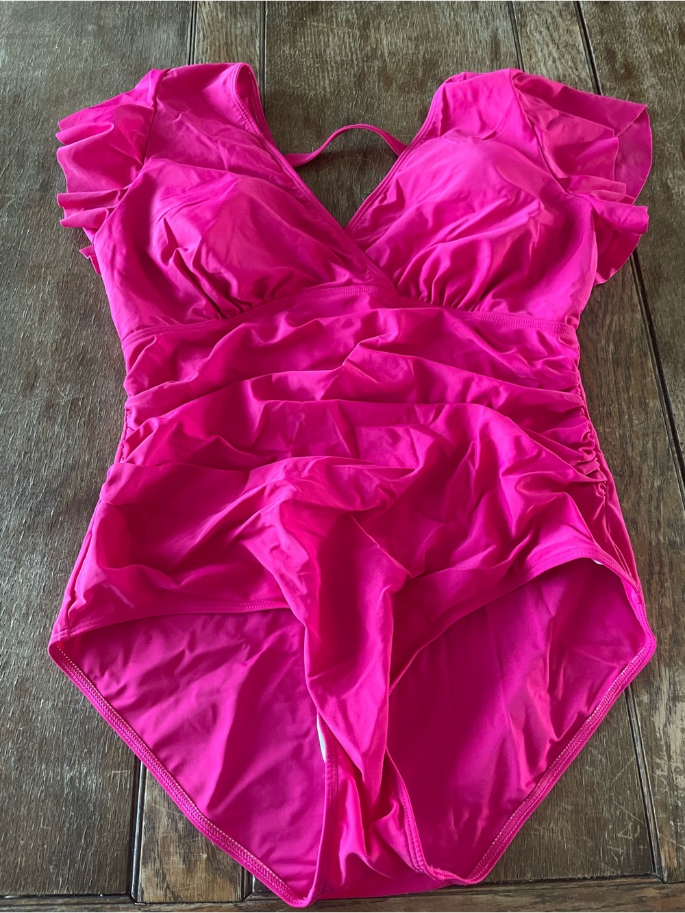 Women’s Hot Pink Ruffle One-Piece Swimsuit